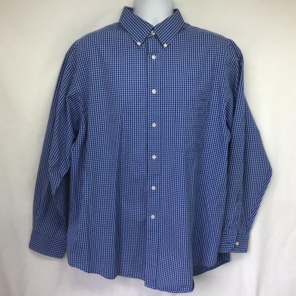 Roundtree & Yorke Other - Roundtree & Yorke Men Blue Check Long sleeve Shirt
